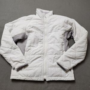 Women's White Quilted Puffer Jacket